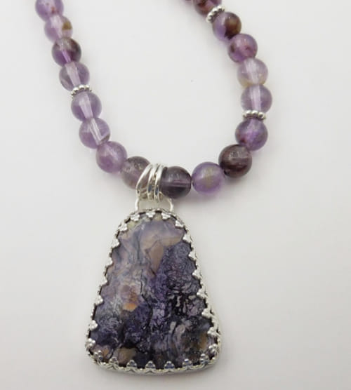 DKC-1127 Pendant Amethyst and Tiffany Stone $225 at Hunter Wolff Gallery